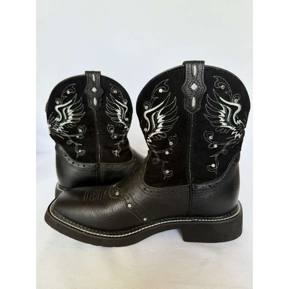 Justin Gypsy Black Leather Western Boots Women’s 9.5B L9977 - Picture 2 of 11